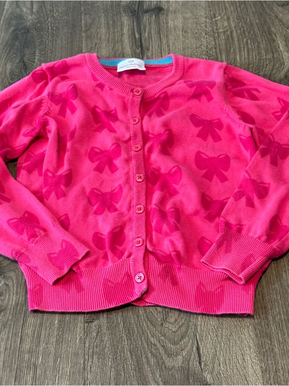 Hanna Andersson Pink Bow Cardigan